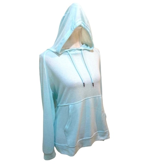 LIV Outdoor lightweight knit aqua hoodie kangaroo pocket size small - Picture 2 of 12